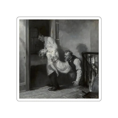 Men Carrying Woman Upstairs (Magazine Illustration) STICKER Vinyl Die-Cut Decal - The Sticker Space