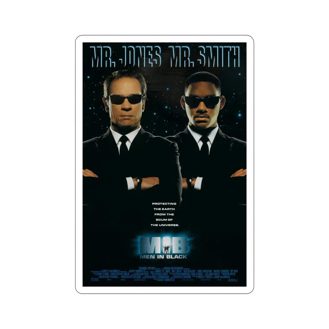 Men In Black 1997 Movie Poster STICKER Vinyl Die-Cut Decal - The Sticker Space