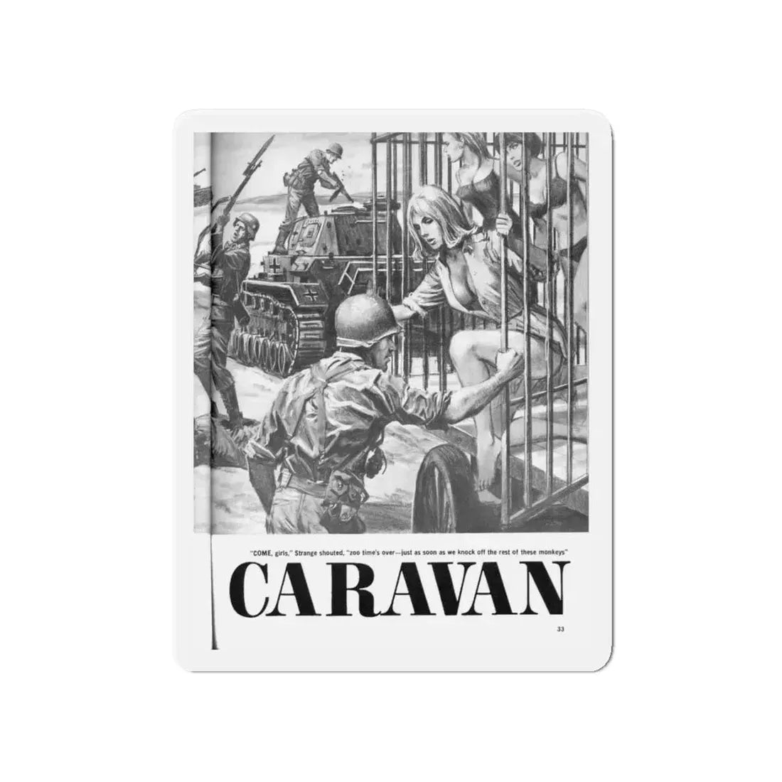 Men-November-1967-3 (Magazine Illustration) Refrigerator Magnet 4 Inch - The Sticker Space