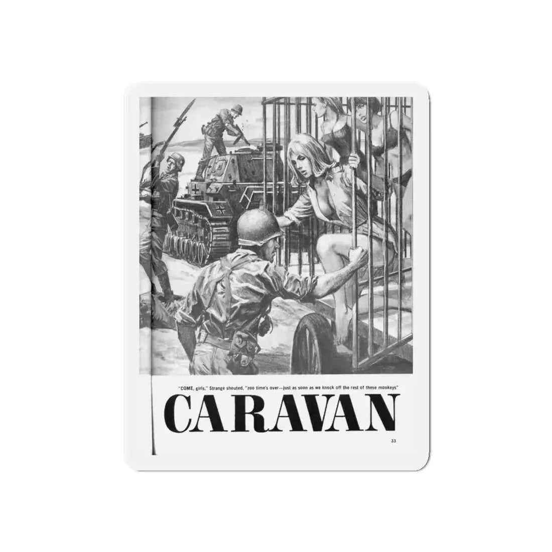 Men-November-1967-3 (Magazine Illustration) Refrigerator Magnet 5 Inch - The Sticker Space