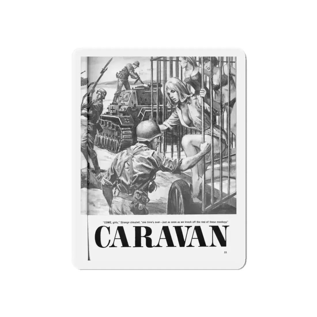 Men-November-1967-3 (Magazine Illustration) Refrigerator Magnet - The Sticker Space