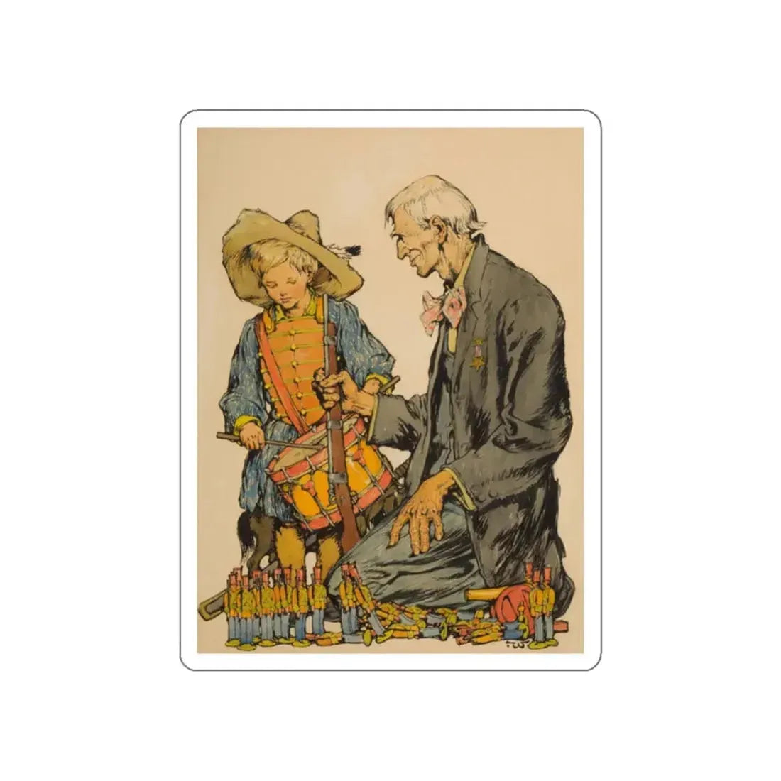 Men of War, Collier's magazine cover, 1910 (Magazine Illustration) STICKER Vinyl Die-Cut Decal White Die-Cut 2 Inch - The Sticker Space