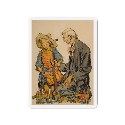 Men of War, Collier's magazine cover, 1910 (Magazine Illustration) Refrigerator Magnet-3" x 3"-The Sticker Space