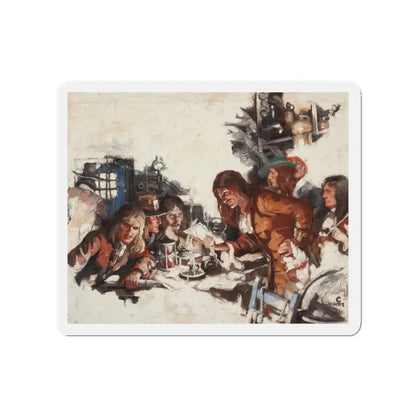 Men Reading Letter Over Candlelight, probable story illustration (Magazine Illustration) Refrigerator Magnet - The Sticker Space