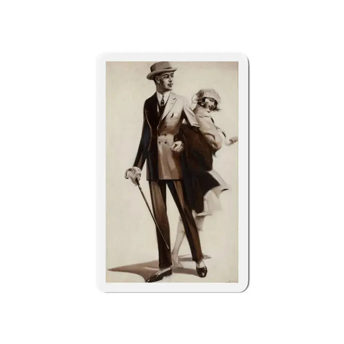 Men's clothing ad illustration (Magazine Illustration) Refrigerator Magnet 6 Inch - The Sticker Space