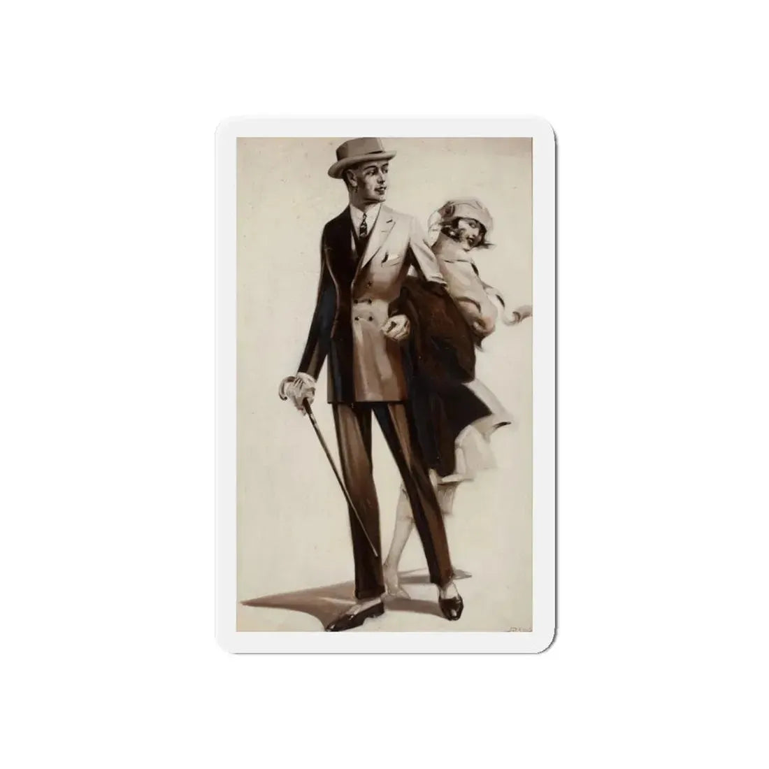 Men's clothing ad illustration (Magazine Illustration) Refrigerator Magnet - The Sticker Space