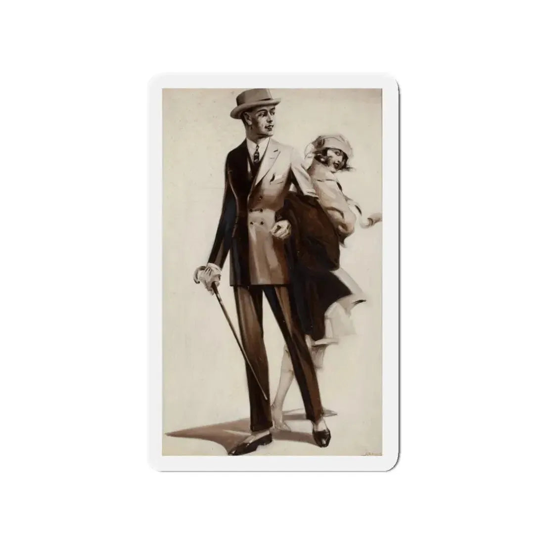 Men's clothing ad illustration (Magazine Illustration) Refrigerator Magnet - The Sticker Space