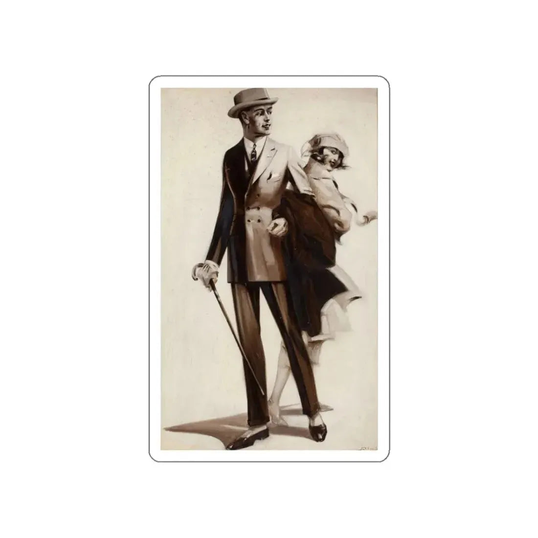 Men's clothing ad illustration (Magazine Illustration) STICKER Vinyl Die-Cut Decal - The Sticker Space