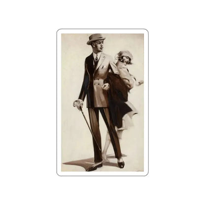 Men's clothing ad illustration (Magazine Illustration) STICKER Vinyl Die-Cut Decal White Die-Cut 6 Inch - The Sticker Space