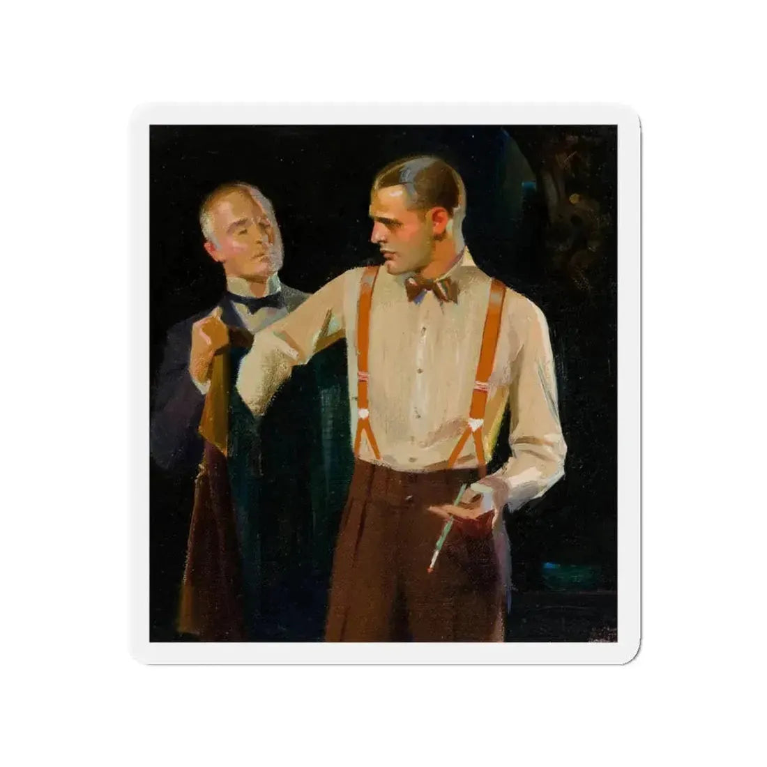 Men's fashion advertisement (Magazine Illustration) Refrigerator Magnet 3 Inch - The Sticker Space