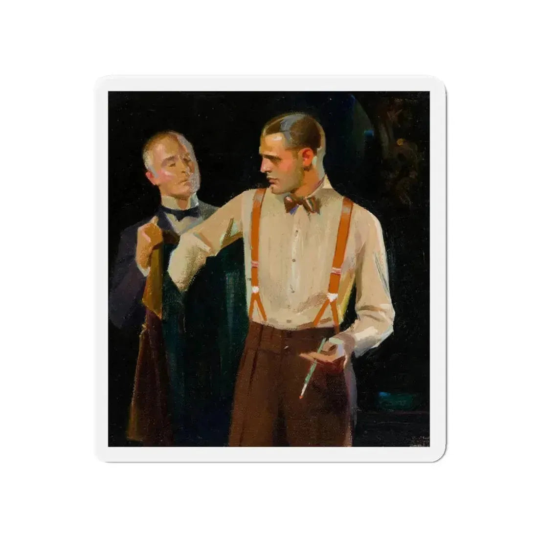 Men's fashion advertisement (Magazine Illustration) Refrigerator Magnet 4 Inch - The Sticker Space