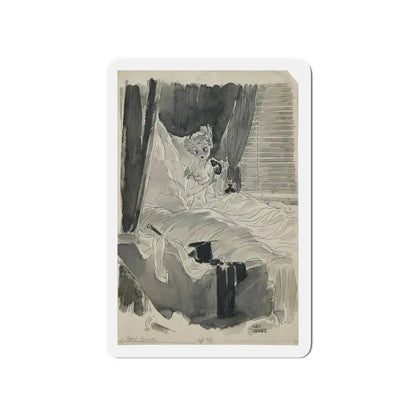 Men's Magazine Gag Cartoon (Magazine Illustration) Refrigerator Magnet - The Sticker Space