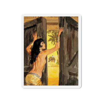 Men's magazine illustration (Magazine Illustration) Refrigerator Magnet 2 Inch - The Sticker Space