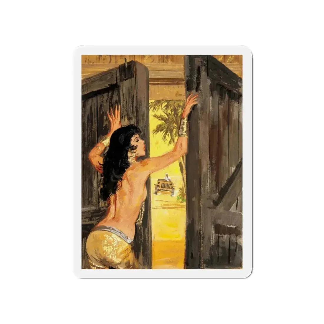 Men's magazine illustration (Magazine Illustration) Refrigerator Magnet 4 Inch - The Sticker Space
