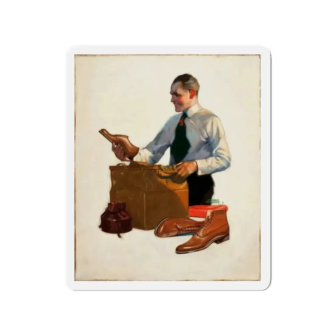 Men's shoe company, ad illustration (Magazine Illustration) Refrigerator Magnet 3 Inch - The Sticker Space