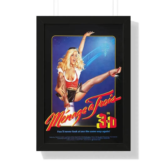 MENAGE A TROIS 1984 - Framed Movie Poster 16″ x 24″ Black - The Sticker Space