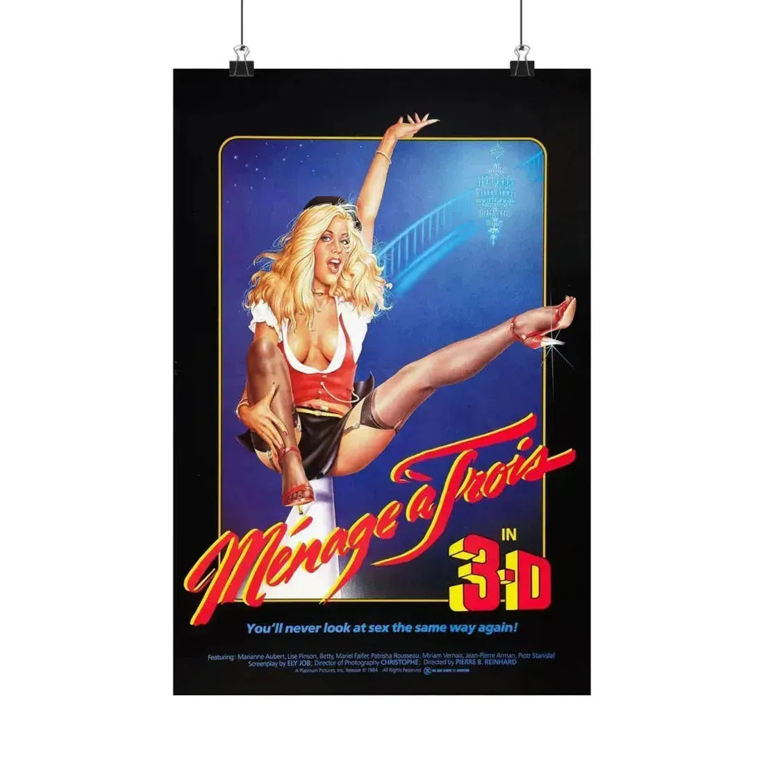 MENAGE A TROIS 1984 - Paper Movie Poster 12″ x 18″ Matte - The Sticker Space