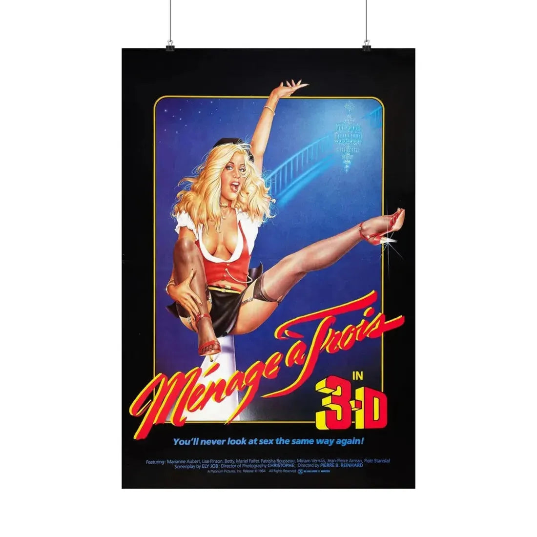 MENAGE A TROIS 1984 - Paper Movie Poster - The Sticker Space
