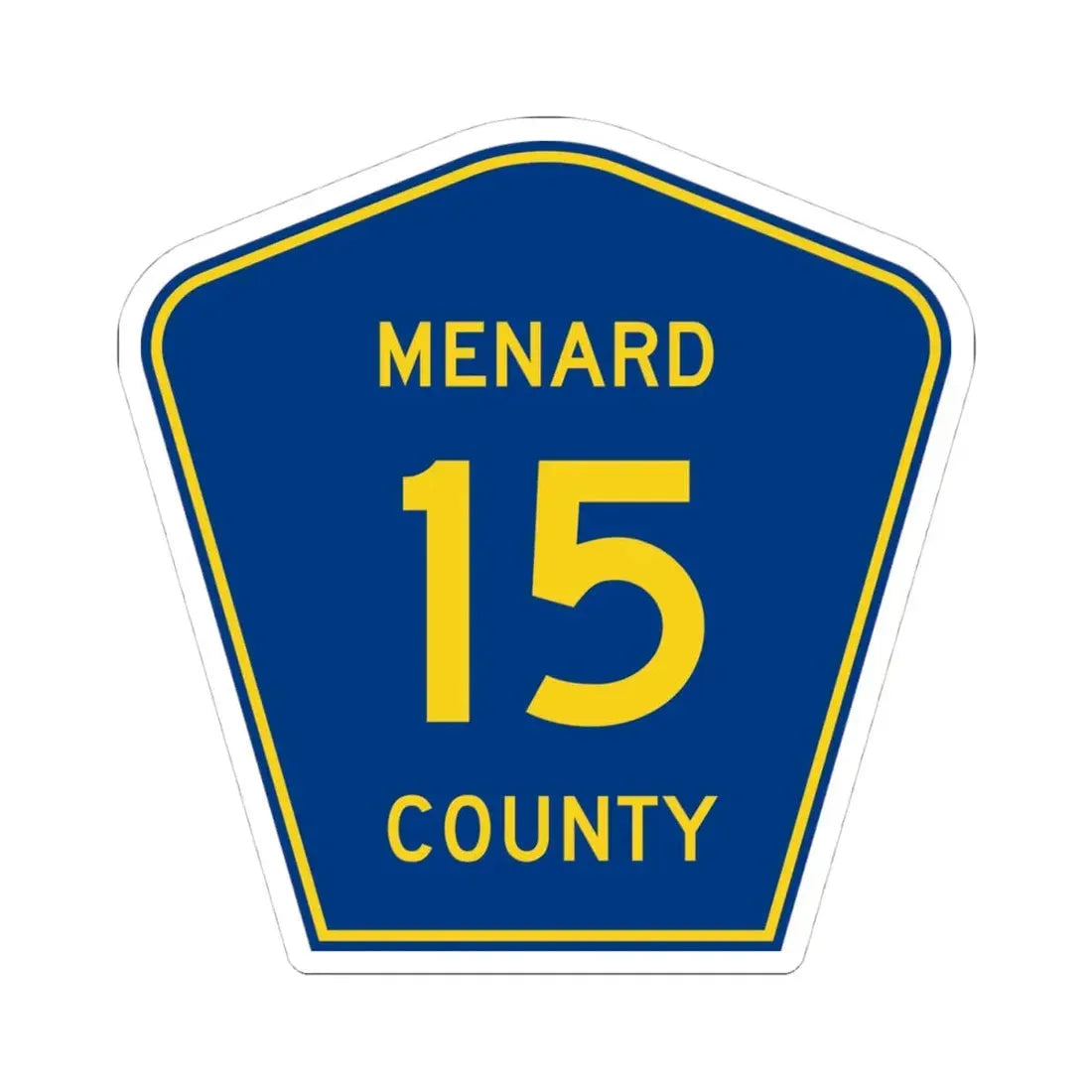 Menard County 15 (Illinois) (Road Sign) STICKER Vinyl Kiss-Cut Decal 4 Inch White - The Sticker Space
