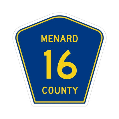 Menard County 16 (Illinois) (Road Sign) STICKER Vinyl Kiss-Cut Decal 6 Inch White - The Sticker Space