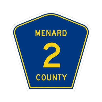 Menard County 2 (Illinois) (Road Sign) STICKER Vinyl Kiss-Cut Decal 3 Inch White - The Sticker Space