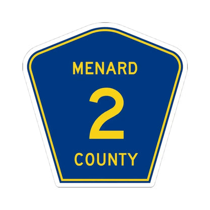Menard County 2 (Illinois) (Road Sign) STICKER Vinyl Kiss-Cut Decal 4 Inch White - The Sticker Space
