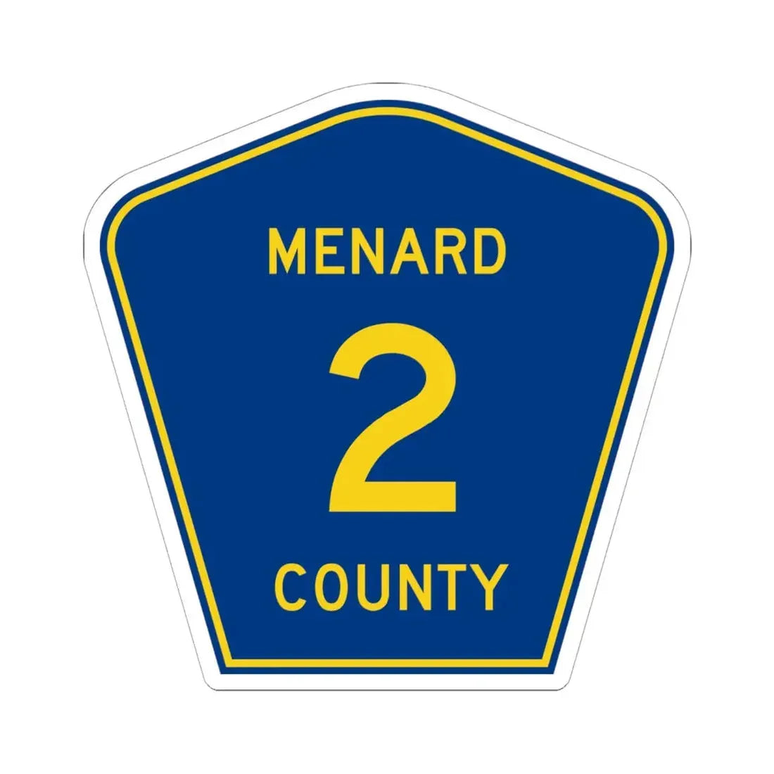 Menard County 2 (Illinois) (Road Sign) STICKER Vinyl Kiss-Cut Decal 6 Inch White - The Sticker Space