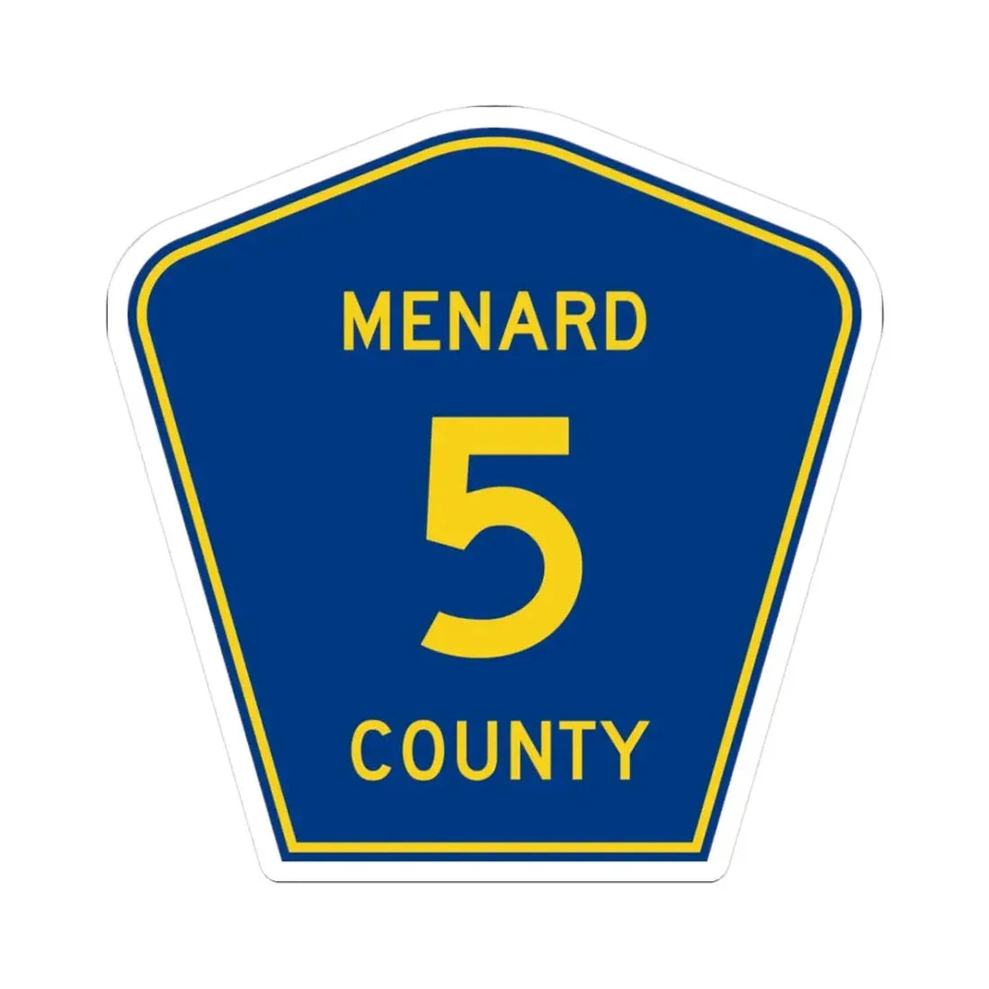 Menard County 5 (Illinois) (Road Sign) STICKER Vinyl Kiss-Cut Decal 3 Inch White - The Sticker Space