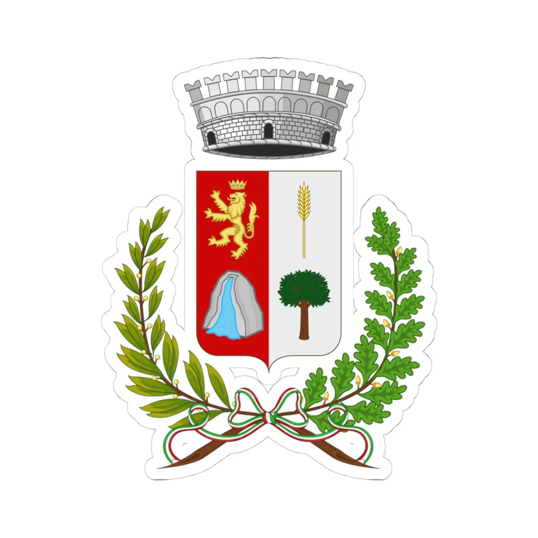 Mendatica-Stemma (Italy) (Coat of Arms) STICKER Vinyl Kiss-Cut Decal 4 Inch White - The Sticker Space