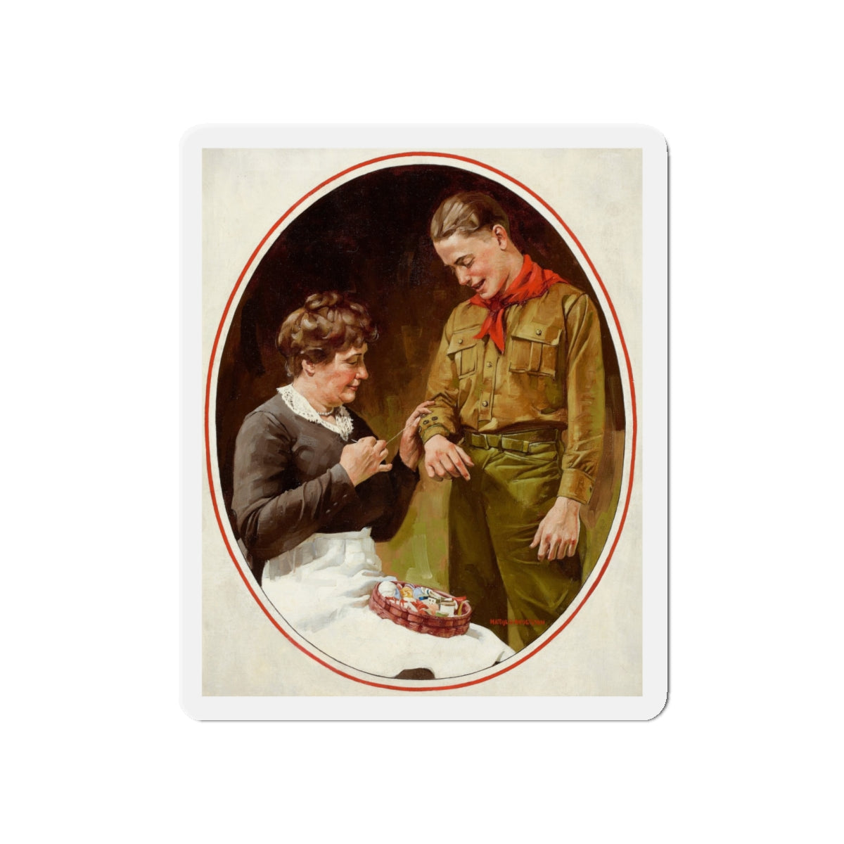 Mending the Shirt (Magazine Illustration) Refrigerator Magnet