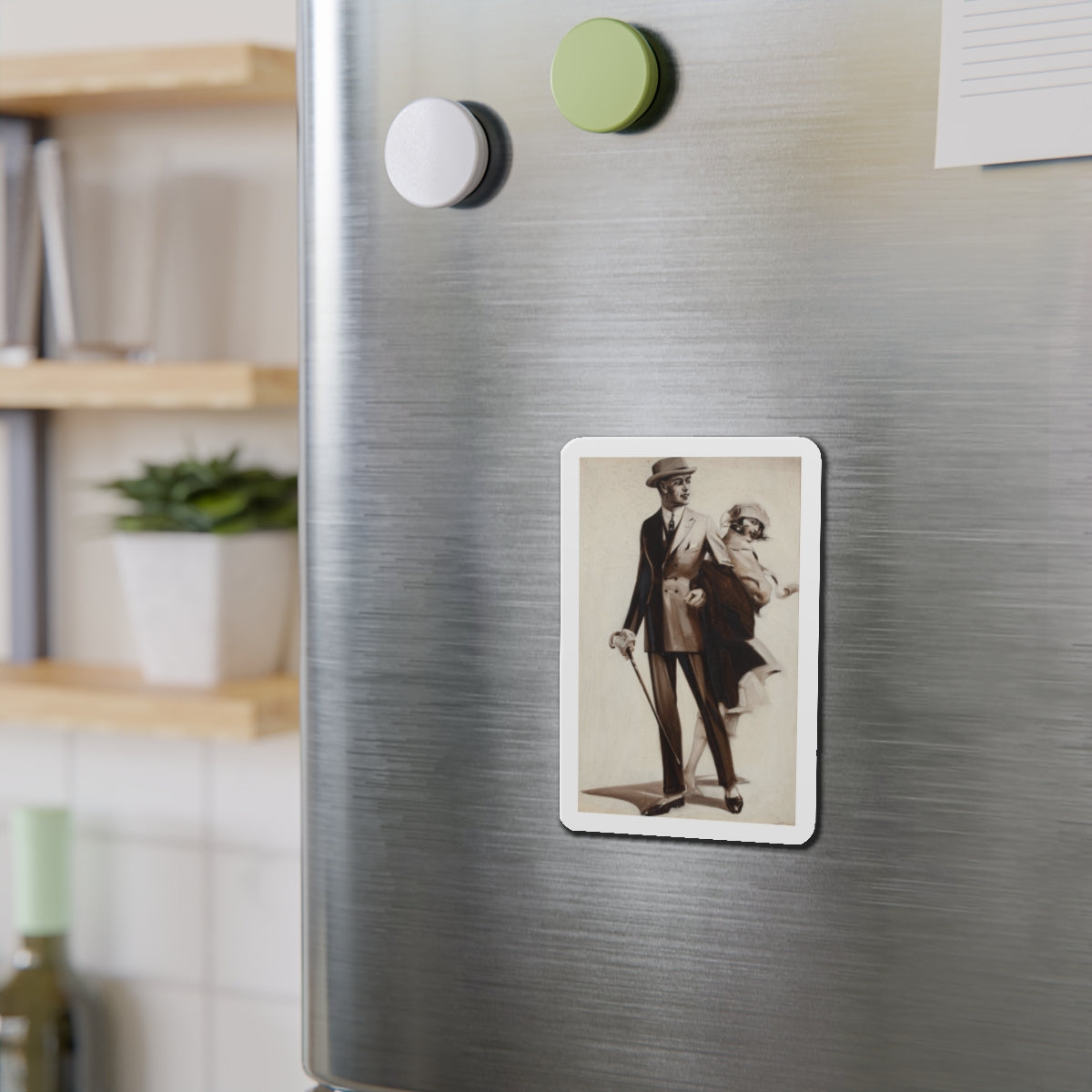 Men's clothing ad illustration (Magazine Illustration) Refrigerator Magnet-The Sticker Space