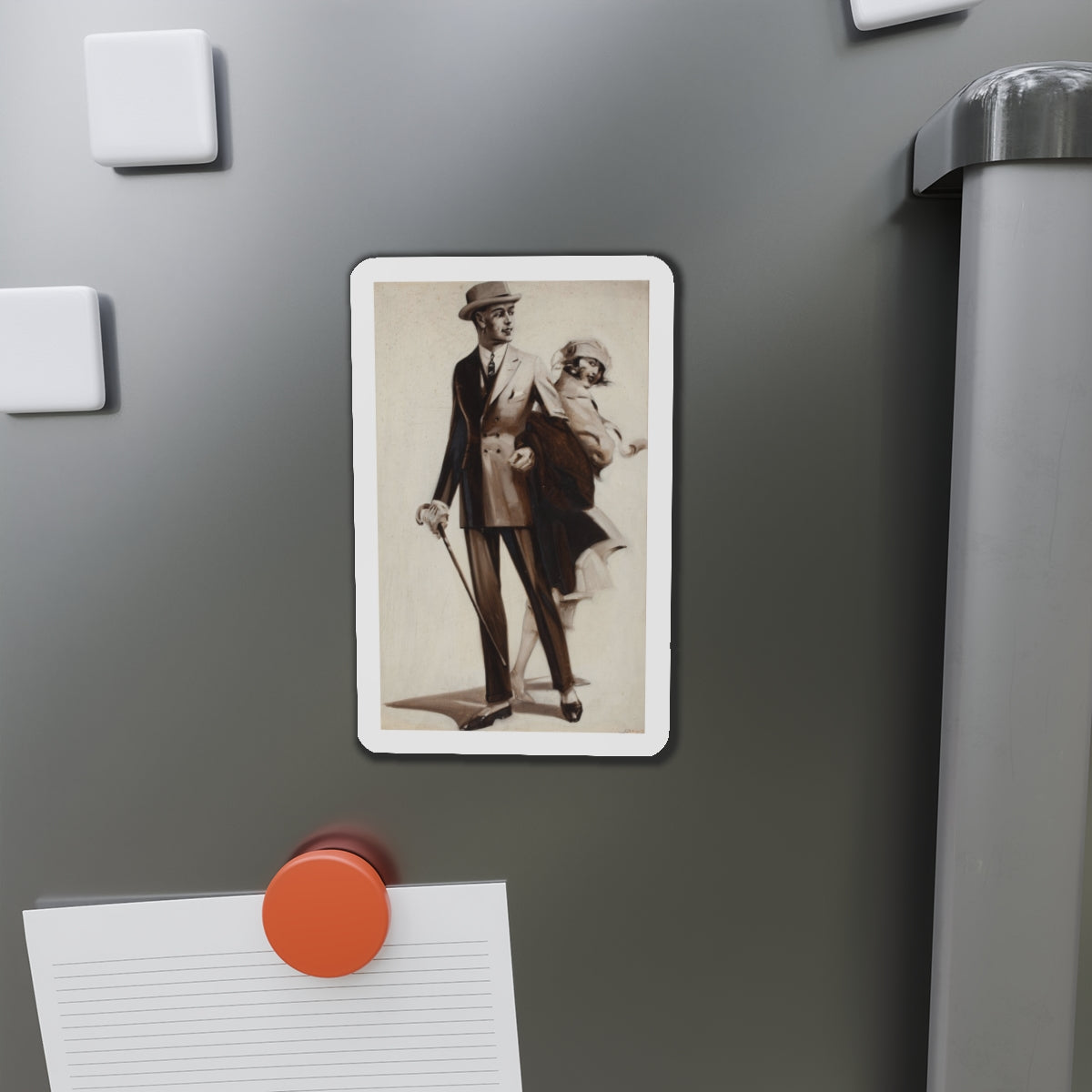 Men's clothing ad illustration (Magazine Illustration) Refrigerator Magnet-The Sticker Space