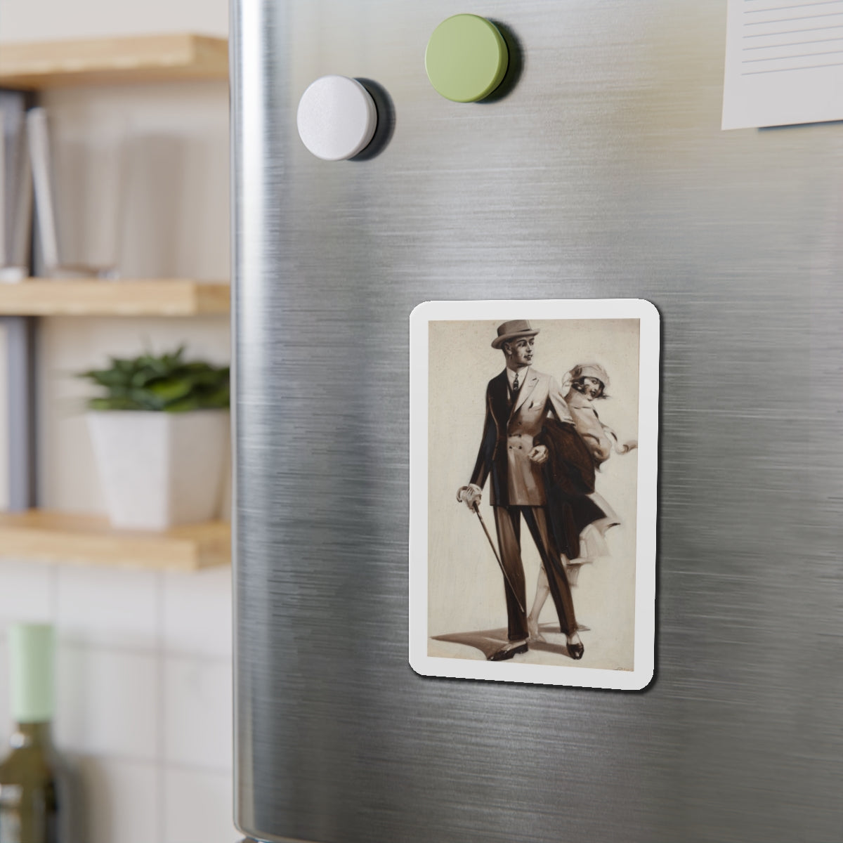 Men's clothing ad illustration (Magazine Illustration) Refrigerator Magnet-The Sticker Space