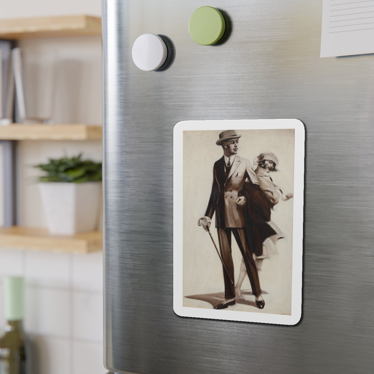 Men's clothing ad illustration (Magazine Illustration) Refrigerator Magnet-The Sticker Space