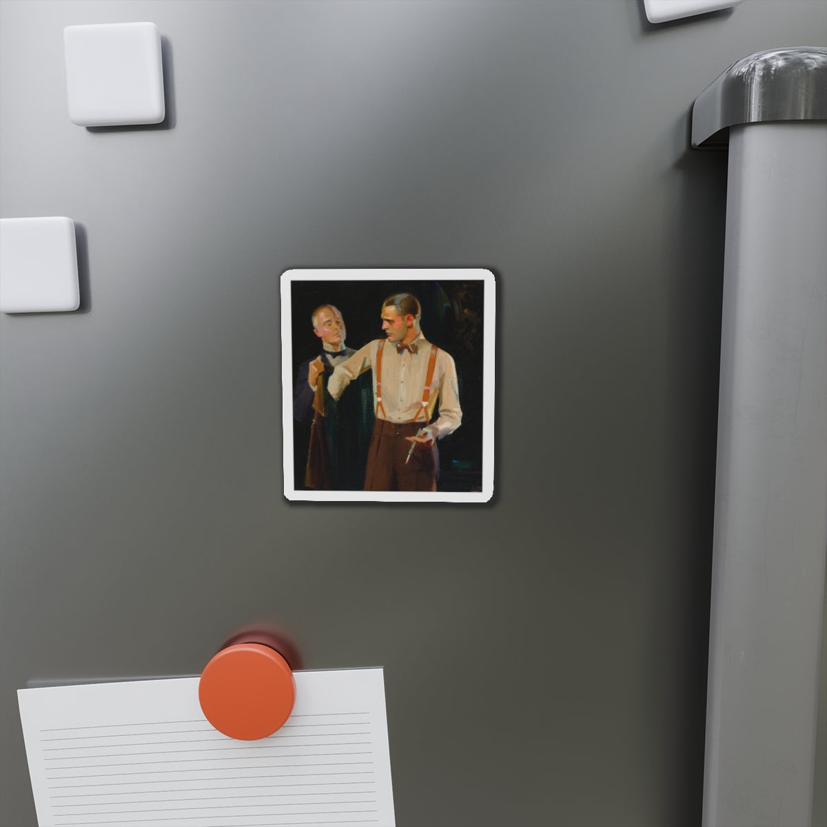 Men's fashion advertisement (Magazine Illustration) Refrigerator Magnet-The Sticker Space