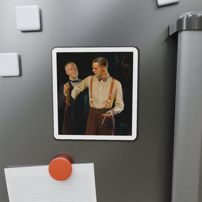 Men's fashion advertisement (Magazine Illustration) Refrigerator Magnet-The Sticker Space