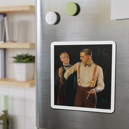 Men's fashion advertisement (Magazine Illustration) Refrigerator Magnet-The Sticker Space