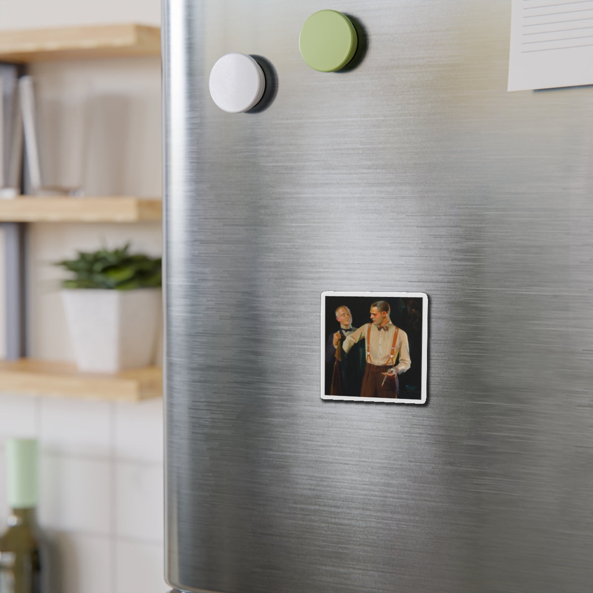 Men's fashion advertisement (Magazine Illustration) Refrigerator Magnet-The Sticker Space