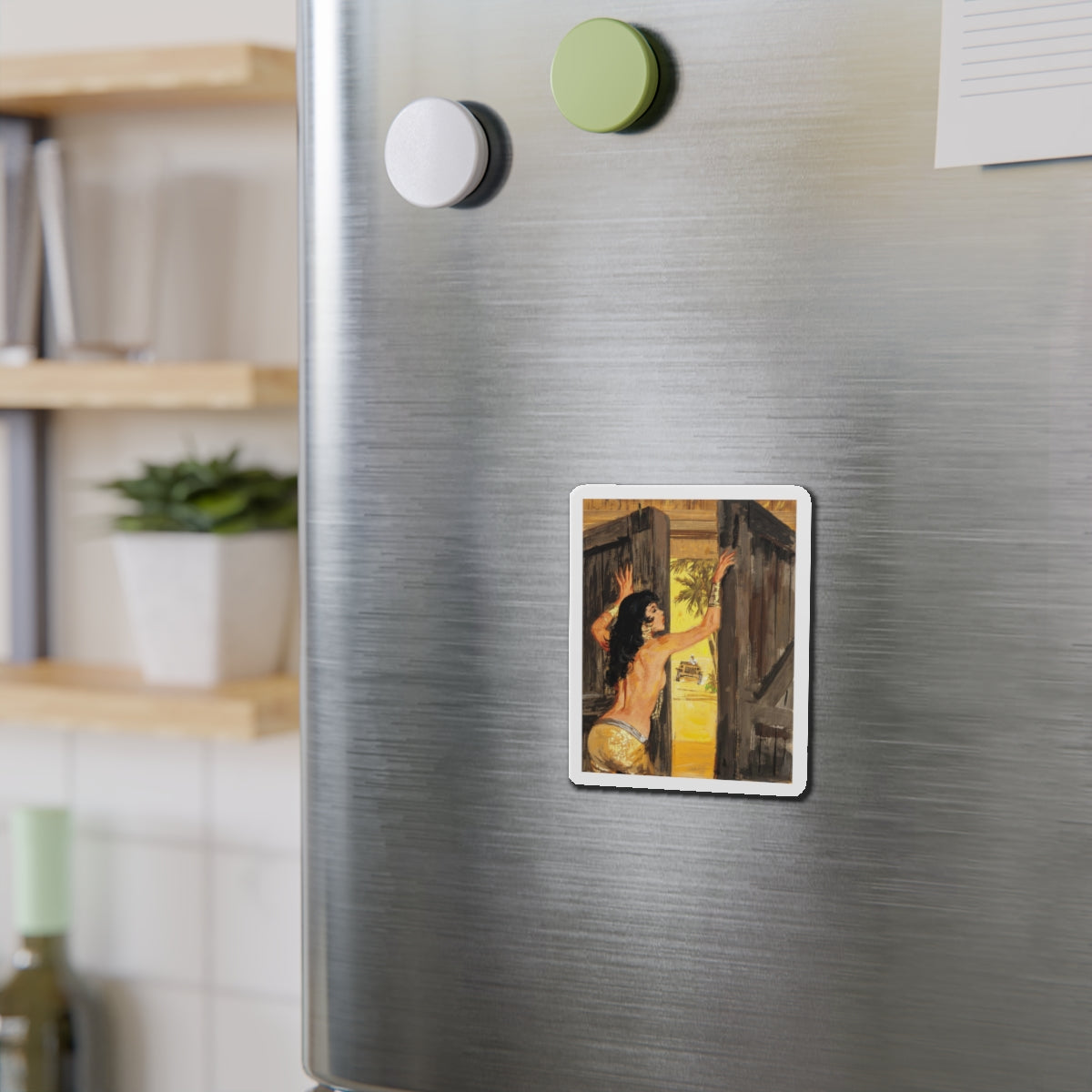 Men's magazine illustration (Magazine Illustration) Refrigerator Magnet-The Sticker Space