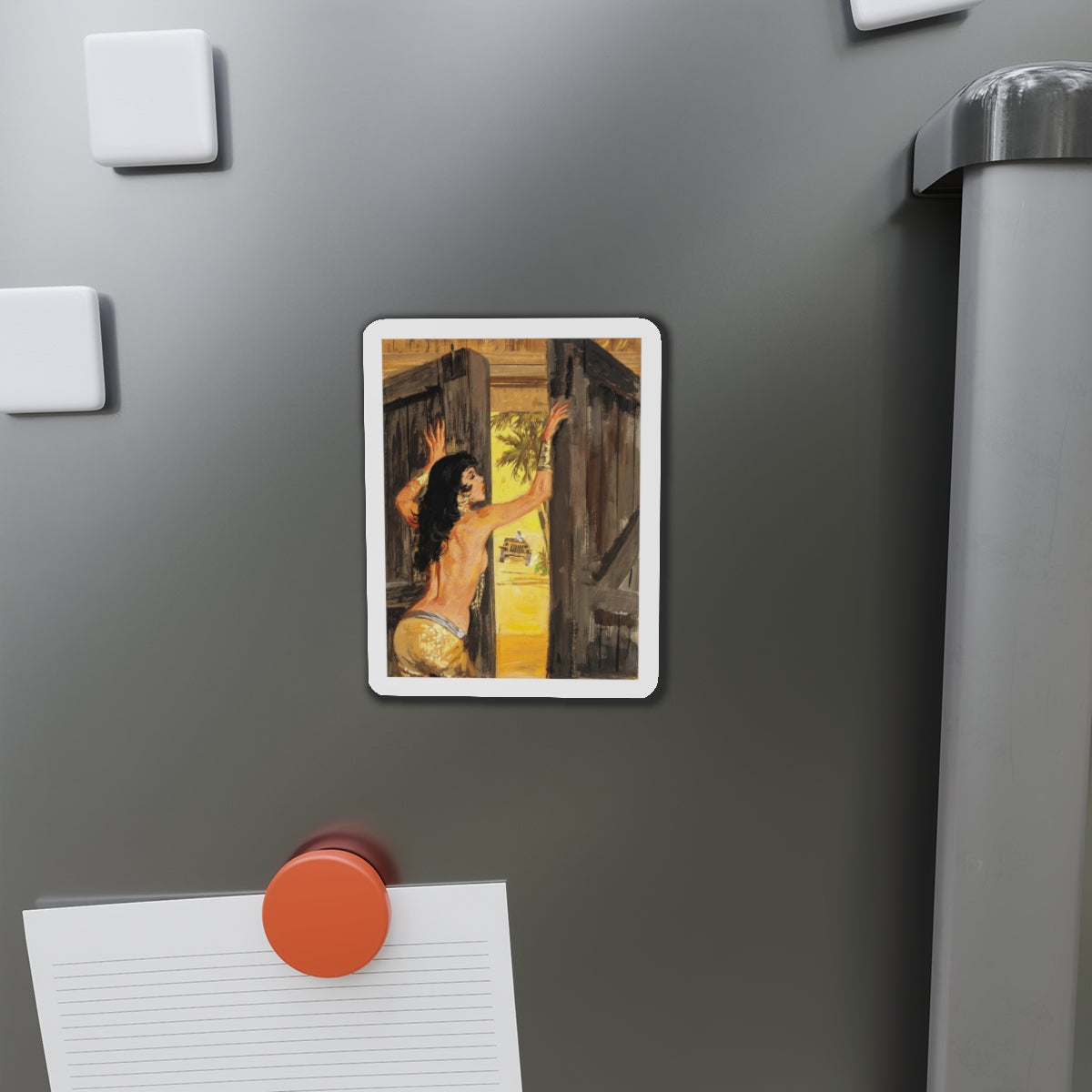 Men's magazine illustration (Magazine Illustration) Refrigerator Magnet-The Sticker Space