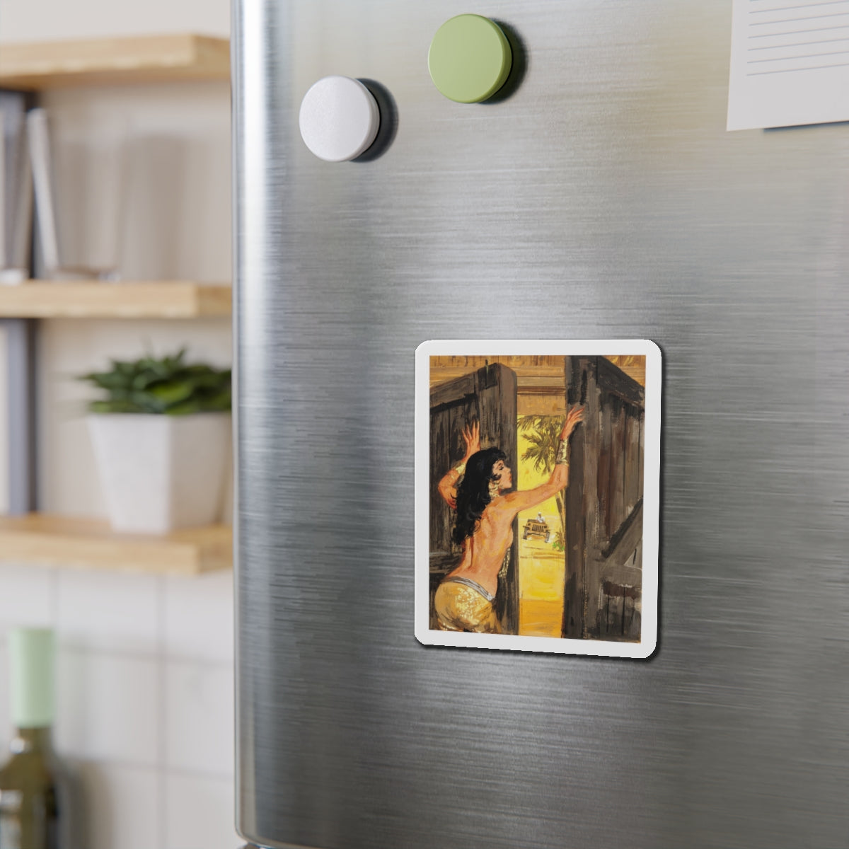 Men's magazine illustration (Magazine Illustration) Refrigerator Magnet-The Sticker Space