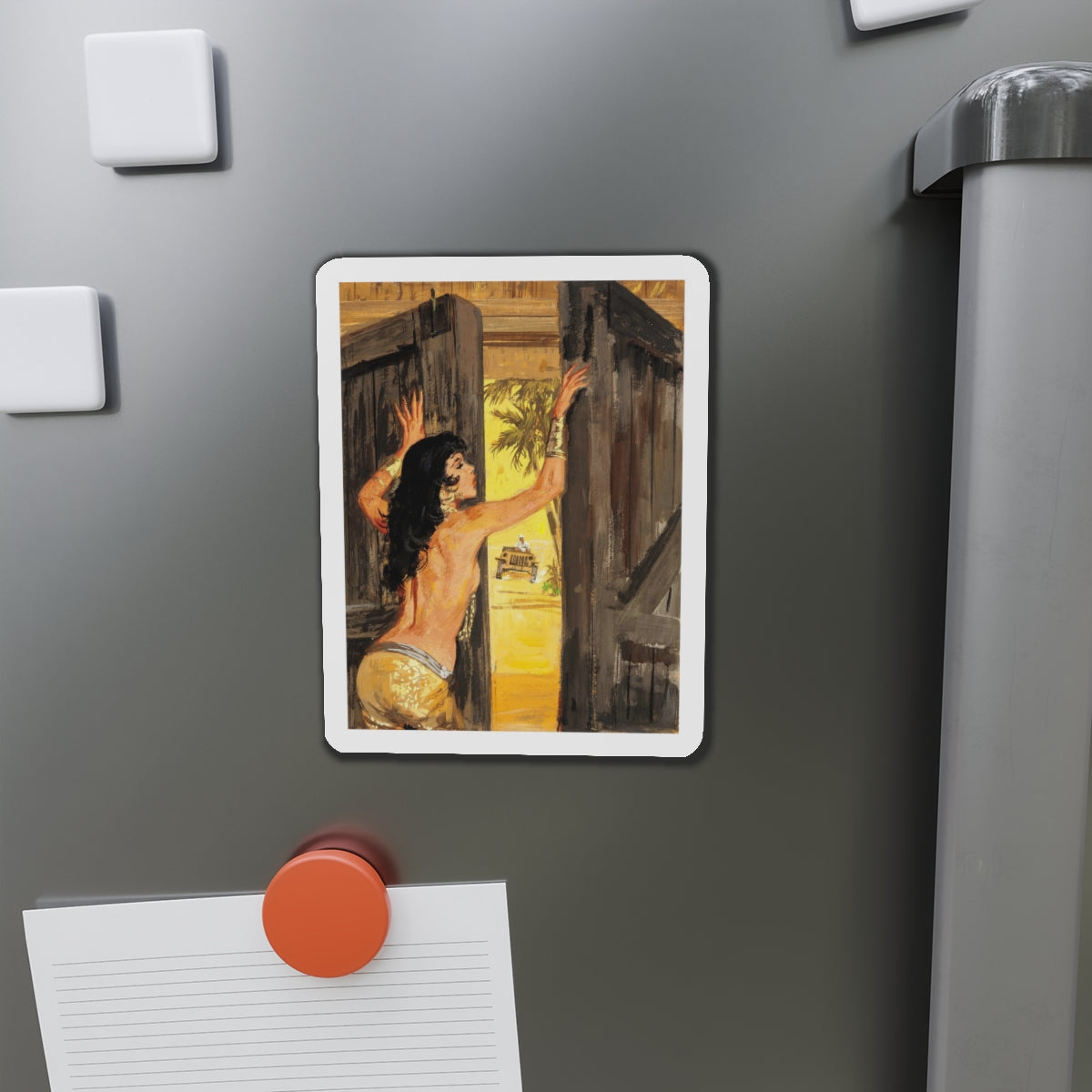 Men's magazine illustration (Magazine Illustration) Refrigerator Magnet-The Sticker Space