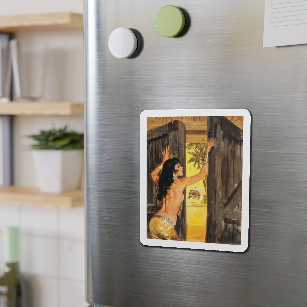 Men's magazine illustration (Magazine Illustration) Refrigerator Magnet-The Sticker Space