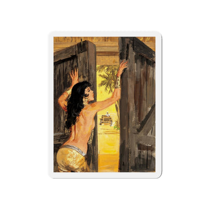 Men's magazine illustration (Magazine Illustration) Refrigerator Magnet-5" x 5"-The Sticker Space