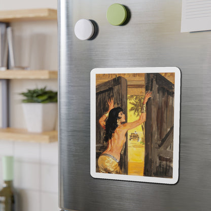 Men's magazine illustration (Magazine Illustration) Refrigerator Magnet-The Sticker Space