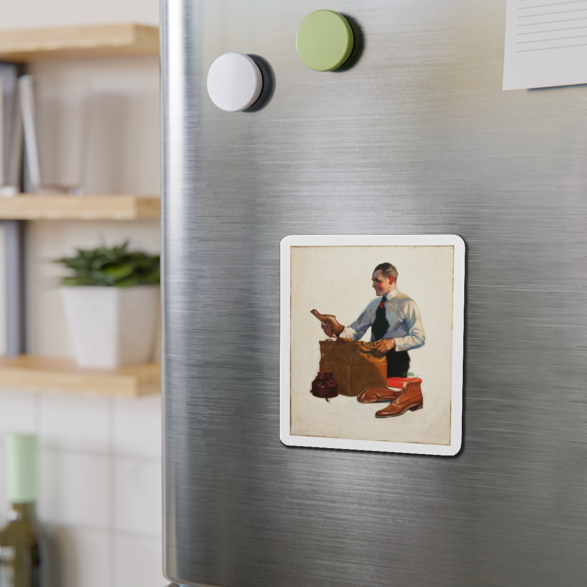 Men's shoe company, ad illustration (Magazine Illustration) Refrigerator Magnet-The Sticker Space