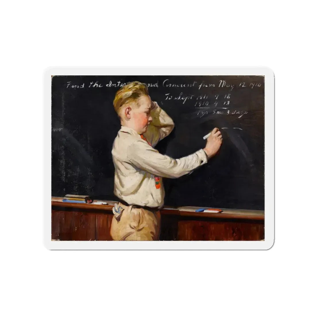 Mental Fatigue, Cream of Wheat ad illustration (Magazine Illustration) Refrigerator Magnet 3 Inch - The Sticker Space