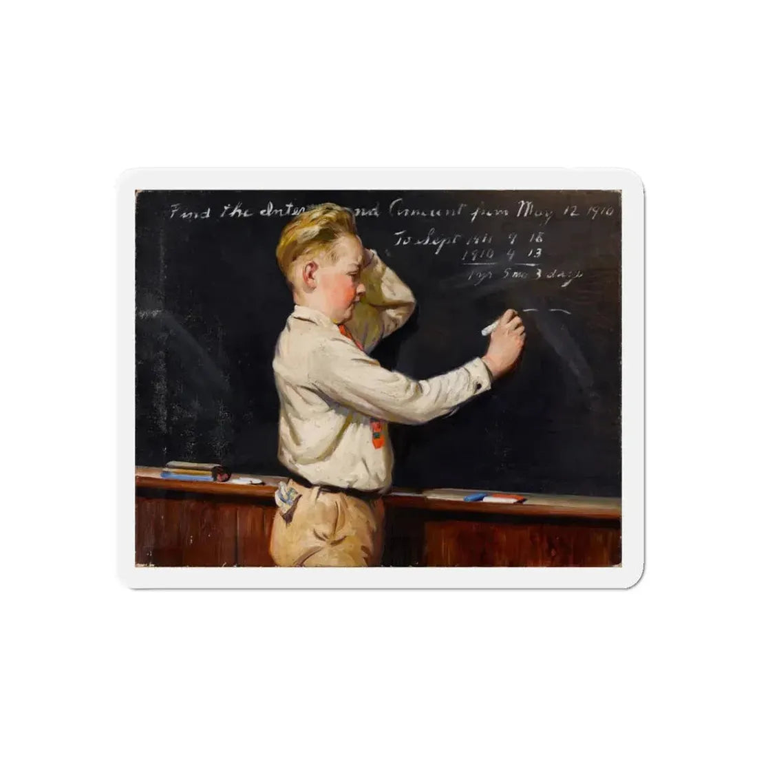 Mental Fatigue, Cream of Wheat ad illustration (Magazine Illustration) Refrigerator Magnet 6 Inch - The Sticker Space