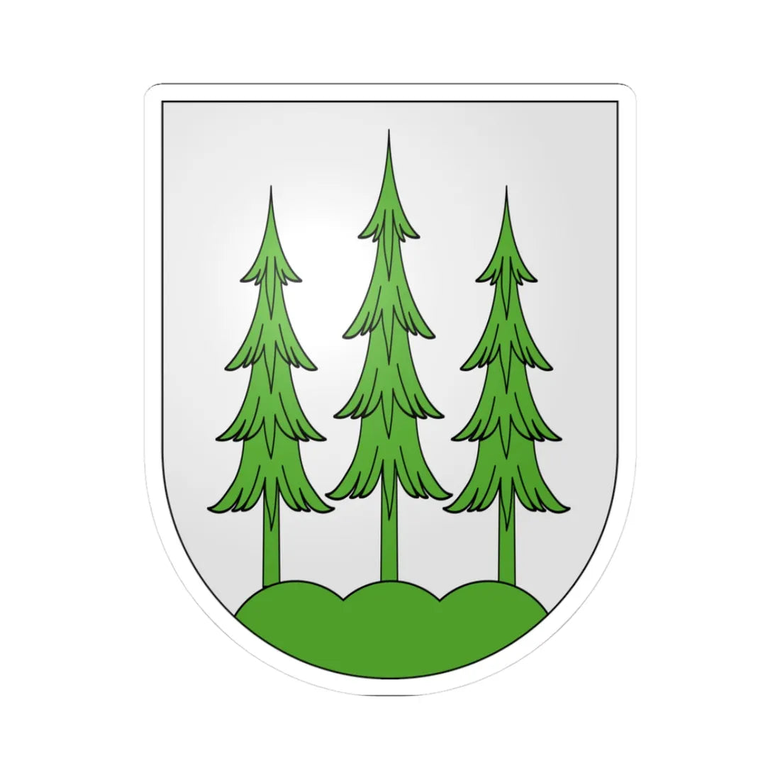 Menzingen-coat of arms (Switzerland) (Coat of Arms) STICKER Vinyl Kiss-Cut Decal 3 Inch White - The Sticker Space