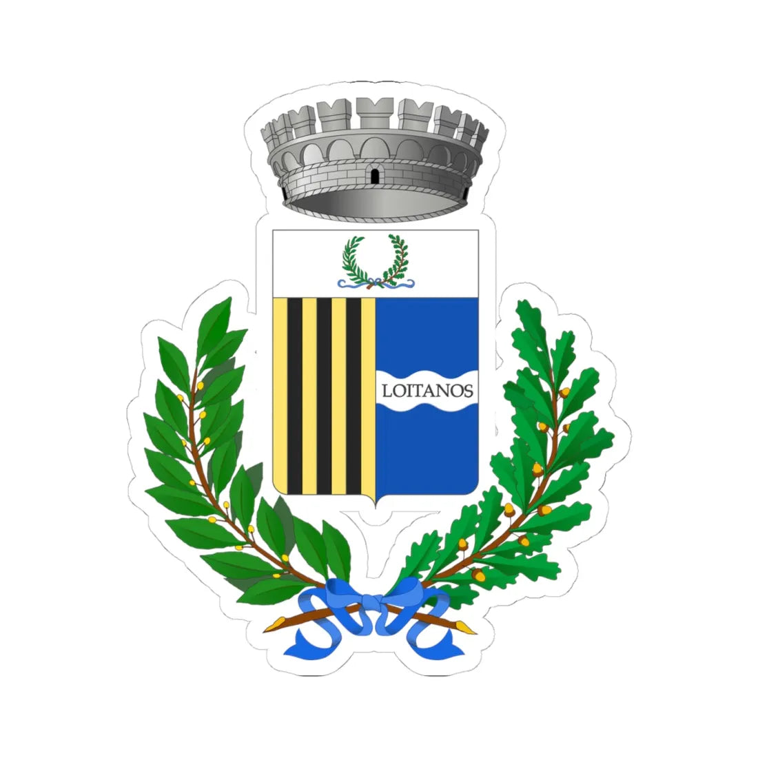 Merì-Stemma (Italy) (Coat of Arms) STICKER Vinyl Kiss-Cut Decal 4 Inch White - The Sticker Space